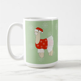 Ballerina Llama Weihnachtsschneeflocken Kaffeetasse