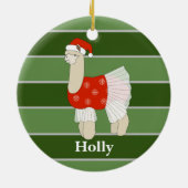 Ballerina Llama WeihnachtsSpecial Keramik Ornament (Hinten)
