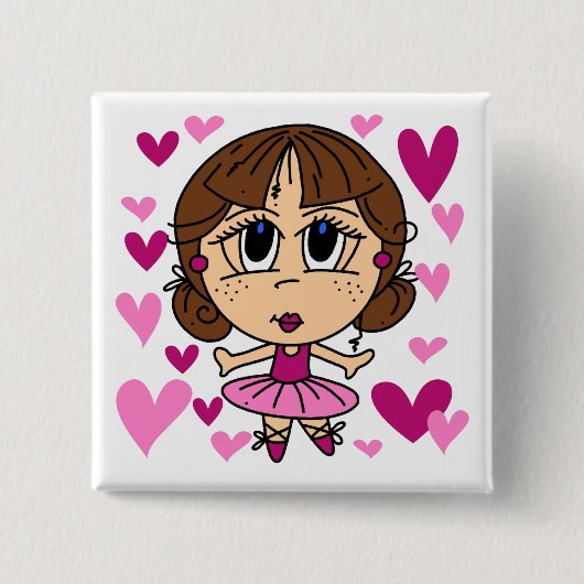 Ballerina-Mädchen Button (Vorderseite)