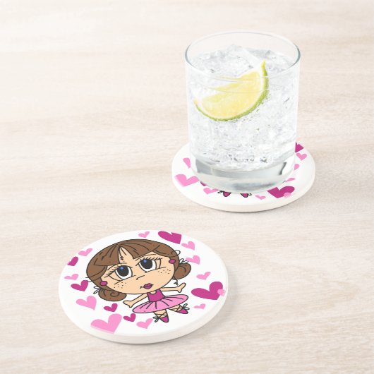 Ballerina-Mädchen Getränkeuntersetzer (Seite)