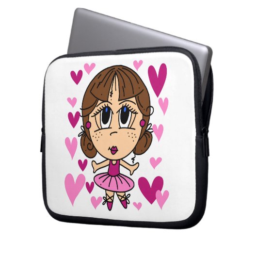 Ballerina-Mädchen Laptopschutzhülle (Vorderseite Links)