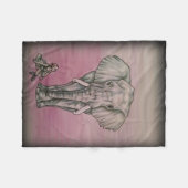 Ballerina-Mädchen mit Elefanten Fleecedecke (Vorderseite (Horizontal))