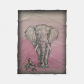 Ballerina-Mädchen mit Elefanten Fleecedecke (Vorderseite)