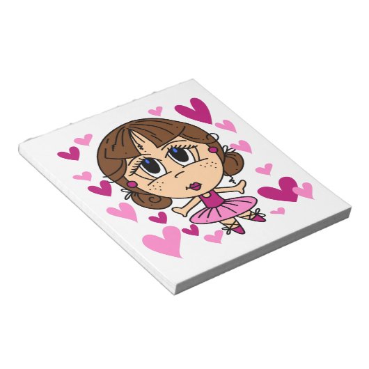 Ballerina-Mädchen Notizblock (angewinkelt)