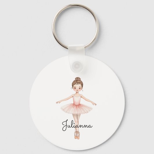 Ballerina-Mädchen Personalisiert Schlüsselanhänger (Vorderseite)