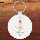Ballerina-Mädchen Personalisiert Schlüsselanhänger (Vorderseite)