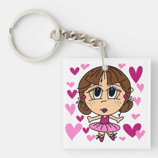 Ballerina-Mädchen Schlüsselanhänger (Vorderseite)