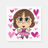 Ballerina-Mädchen Serviette (Vorderseite)