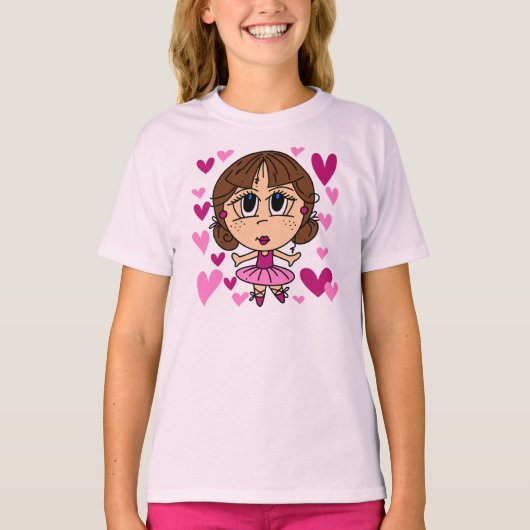 Ballerina-Mädchen T-Shirt (Vorderseite)