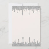 Ballerina Masque Glitter Drips Quinceanera Einladung (Rückseite)