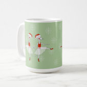 Ballerina Mäuse Weihnachten Schneeflocken Kaffeetasse (Vorderseite Links)