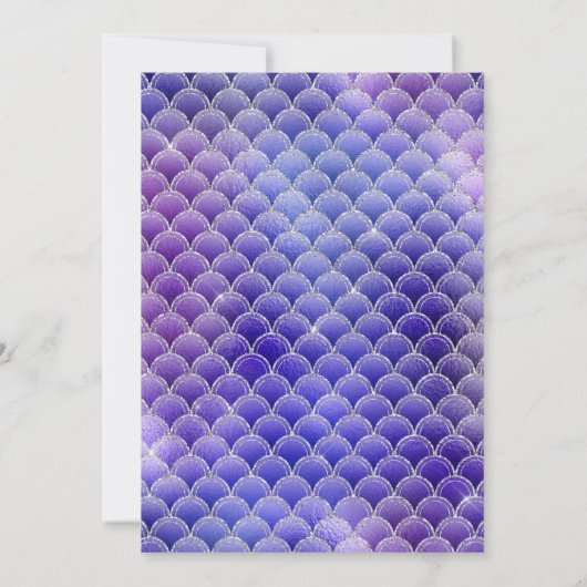 Ballerina Meerjungfrau Glitzer Rosa lila Mädchen P Einladung (Rückseite)