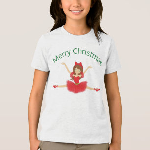 Ballerina Merry Christmas   Ballett Tri-Blend Shirt