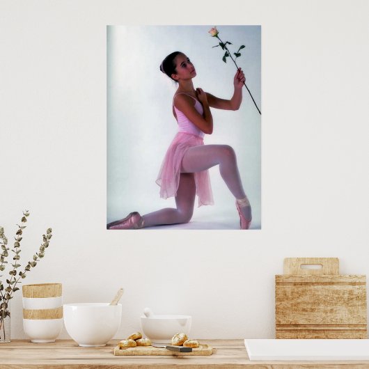Ballerina mit Blume Poster (Küche)