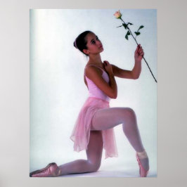 Ballerina mit Blume Poster