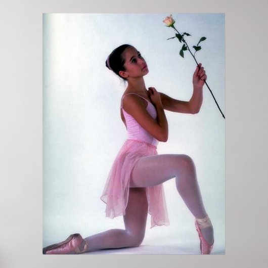 Ballerina mit Blume Poster (Vorne)