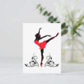 Ballerina mit blumengeschmückten Ornamenten. Postkarte (Stehend Vorderseite)
