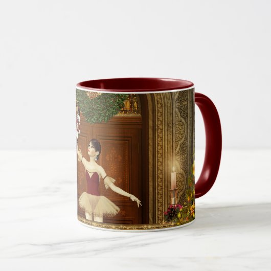 Ballerina mit einer Nutcracker-Weihnachtsfeier-Tas Tasse (VorderseiteRechts)