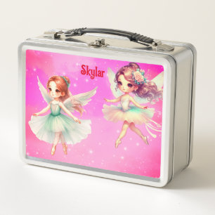 Ballerina mit Flügeln aus Metall Lunchbox