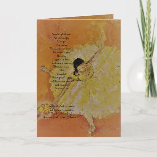 Ballerina mit inspirierender Poesie Karte (Vorderseite)