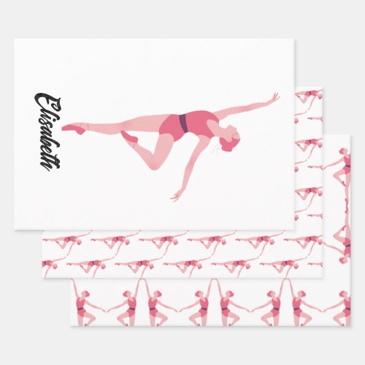 Ballerina mit Namenspersonalisierung Geschenkpapier Set (Set)