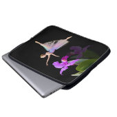 Ballerina mit Orchideen-Blume Laptopschutzhülle (Vorne Knopf)
