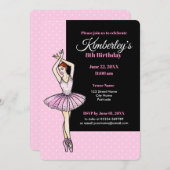 Ballerina mit rosa Kleidung und Pointe Shoes Einladung (Vorne/Hinten)