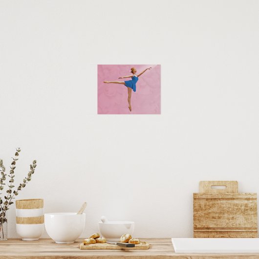 Ballerina mit Rose in Arabesque Poster (Küche)
