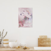 Ballerina mit Rose und Violetten Poster (Küche)