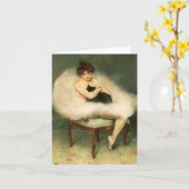 Ballerina mit schwarzer Katze Karte (Gelbe Blume)