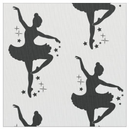 Ballerina mit Sternen in der Silhouette Stoff