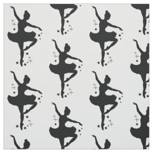 Ballerina mit Sternen in der Silhouette Stoff