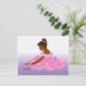 Ballerina mit Unterschrift Postkarte (Stehend Vorderseite)