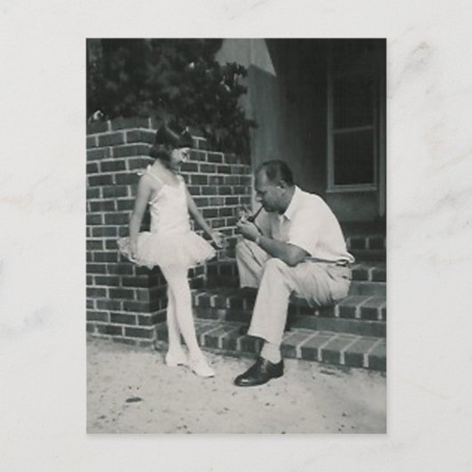 Ballerina mit Vater Postkarte (Vorderseite)