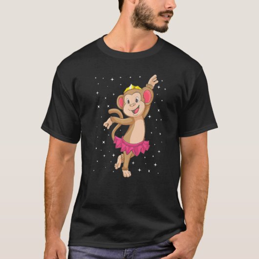 Ballerina Monkey Ballett Tänzer Kids Girls Balleri T-Shirt (Vorderseite)