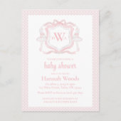 Ballerina Monogram Grandmillennial Baby Shower Postkarte (Vorderseite)