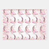 Ballerina Moon Pastel Pink Glitzer Geschenkpapier Set (Vorderseite 2)