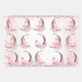 Ballerina Moon Pastel Pink Glitzer Geschenkpapier Set (Vorderseite)