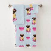 Ballerina-Mops-Hund Badhandtuch Set (Insitu)