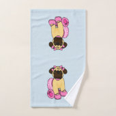 Ballerina-Mops-Hund Badhandtuch Set (Handtuch)
