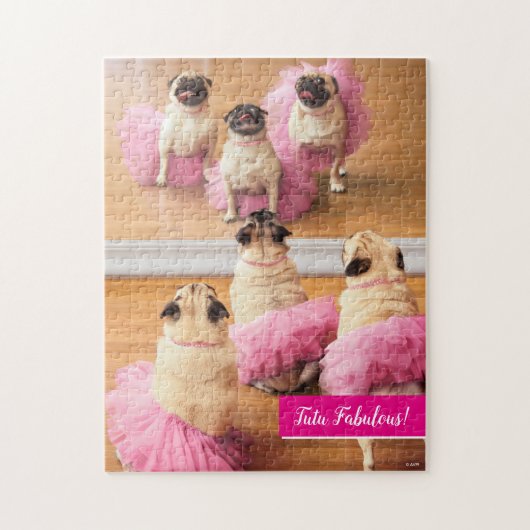 Ballerina-Mops in Tutus Puzzle (Vertikal)