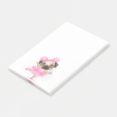 Ballerina Mops Post-it Klebezettel (angewinkelt)