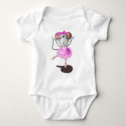 Ballerina Mouse Funny Baby Bodysuit Baby Strampler (Vorderseite)