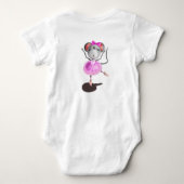Ballerina Mouse Funny Baby Bodysuit Baby Strampler (Rückseite)