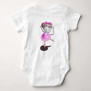 Ballerina Mouse Funny Baby Bodysuit Ballett Tänzer Strampler