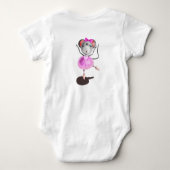Ballerina Mouse Funny Baby Bodysuit Strampler (Rückseite)