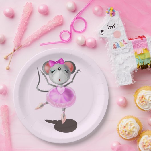Ballerina Mouse Funny Paper Tellers Ballett Tänzer Pappteller (Party)