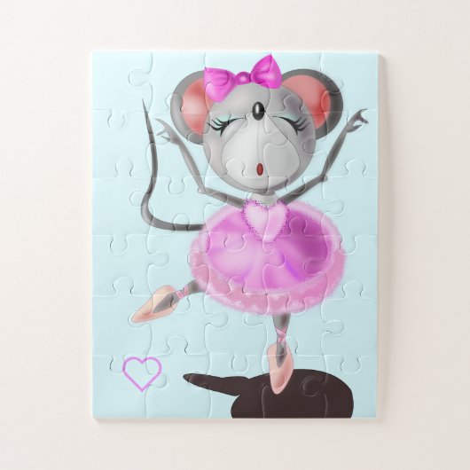Ballerina Mouse Funny Puzzle Happy Ballet Dancer (Vertikal)