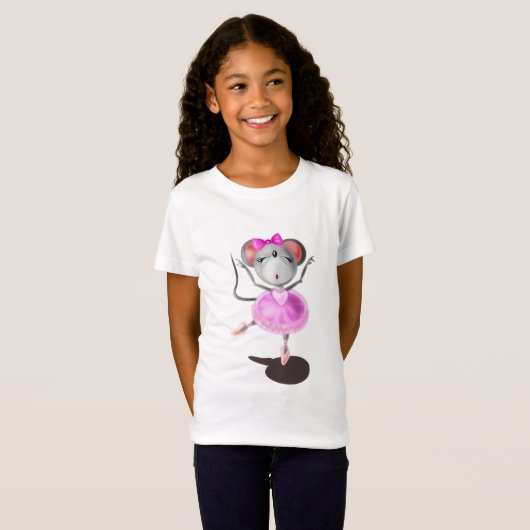 Ballerina Mouse Funny T - Shirt Happy Ballet Dance (Vorne ganz)