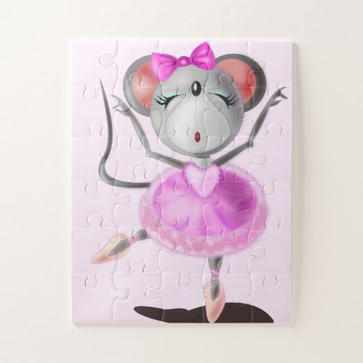 Ballerina Mouse Jigsaw Puzzle - Ihre Farbe - Text (Vertikal)
